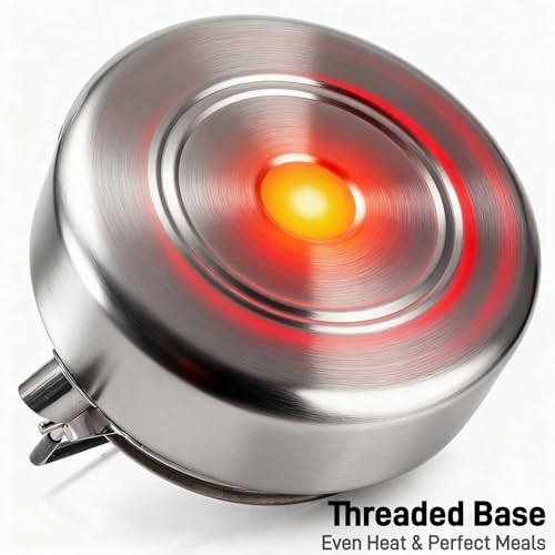 YIMITEE 1L Stainless Steel Camping Kettle Portable Outdoor Cookware for Hiking & Travel