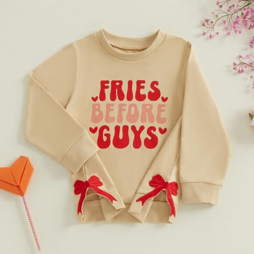 Toddler Valentine's Day Sweatshirt - Fries Before Guys, 6-12 Months