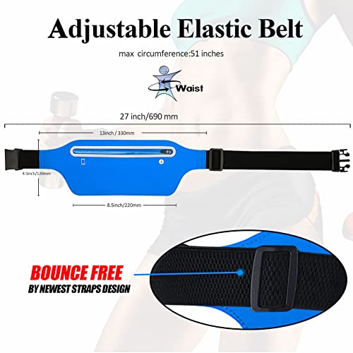 Waterproof Fanny Pack for Running - Adjustable Waist Belt - Blue