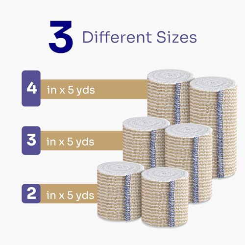 Compression Bandage Wrap - 6 Pack of Assorted Sizes