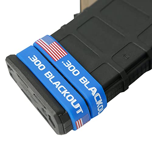 Magazine Marking Bands - 6 Pack Blue-White with Flag