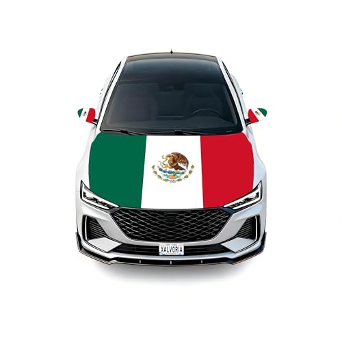 Mexico Flag Car Hood & Mirror Cover Set - Universal Fit