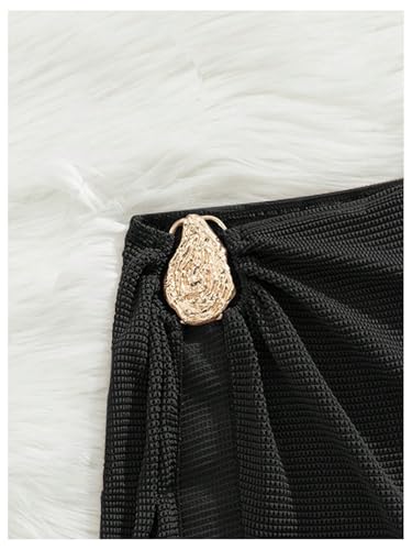 Women's Swimsuit Coverup Mini Skirt - Black Knit, Small