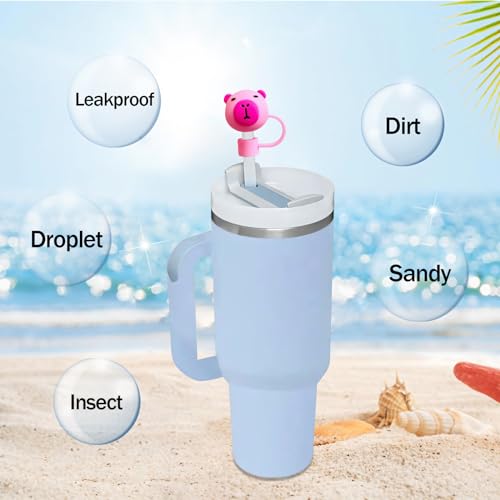 Capybara Straw Covers - 4 Pcs Silicone Topper for 10mm Straws