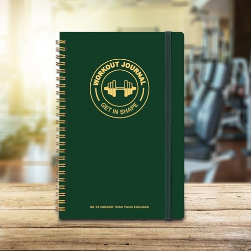 Fitness & Workout Journal - 8.5" x 6" Exercise Log & Meal Planner - Green