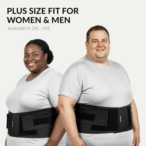 BraceUP Plus Size Back Brace 3XL Lower Lumbar Support 52–62 in