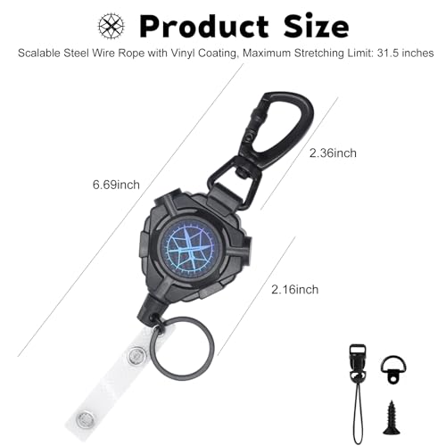 AGTIAAI Gradient Blue 2Pcs Retractable CB Radio Mic Holder Tether for Truck