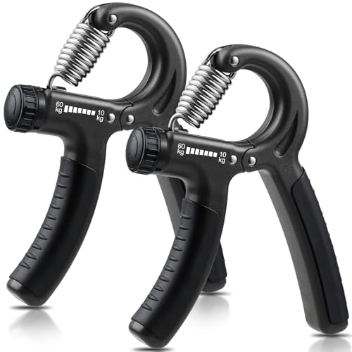 Adjustable Hand Grip Strengthener - 2 Pack, 22-132 lbs, Carbon Black