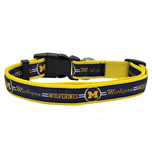 Michigan Wolverines Dog Collar - NCAA Licensed Medium Size
