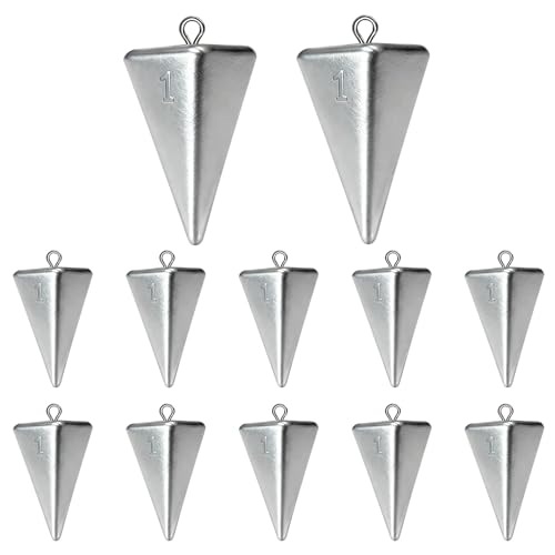 1oz Pyramid Sinkers Kit - 12 Pack Bullet Fishing Weights