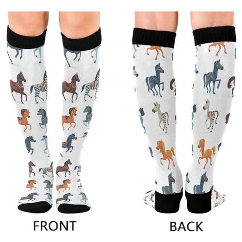 Compression Socks for Men and Women - Knee High Athletic Stockings - Multi 03