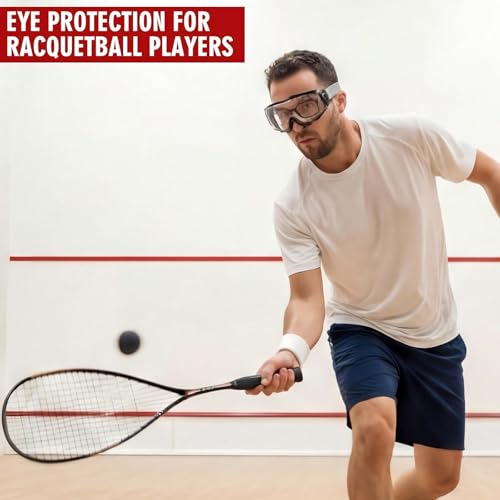 Protective Racquetball Goggles for Glasses - Anti-Fog & Scratch Resistant