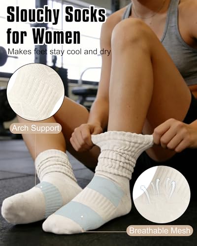 iCamter Slouchy Socks for Women, Boot Scrunch 4 Pairs