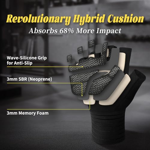 Weight Lifting Gloves with Wrist Support - Large Size