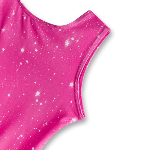 Gymnastics Leotard with Built-in Shorts - Magenta Starry 3-4T