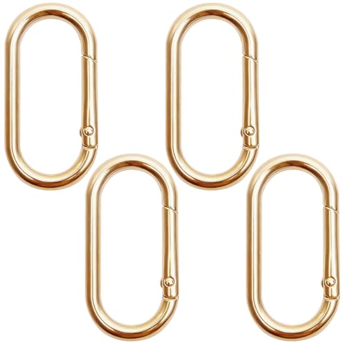4 Pcs Oval Spring Ring Clips - 1.97 Inch Zinc Alloy Snap Hooks for Handbags