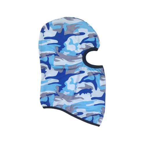 Windproof Balaclava Ski Mask - UV Protection Full Face Hood - Camo Light Blue