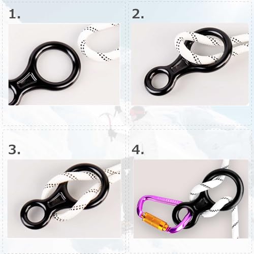 35kN Figure 8 Descender Rigging Plate - Heavy Duty, Black