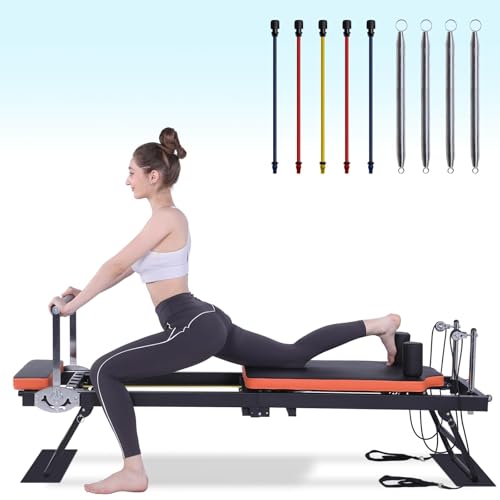 Foldable Pilates Reformer Machine for Home & Gym Use - 250 lbs