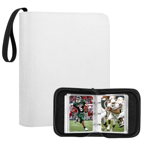 Mini Trading Card Binder for 80+ Cards - Portable Album - White