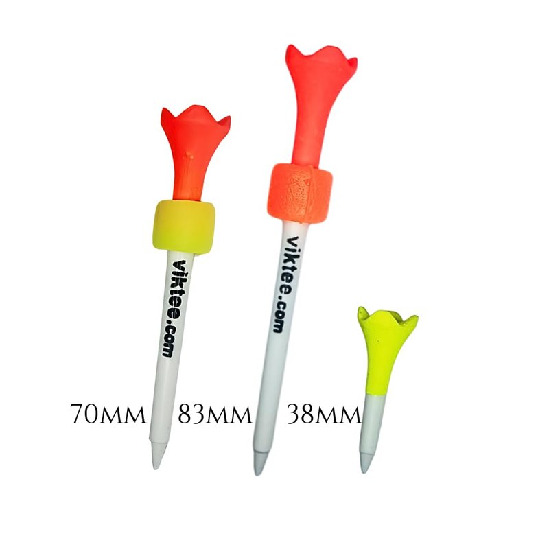 VIKTEE Premium Golf Tees 20 Pack – Patented Anti-Shock Rubber & Latex Coated for Extreme Durability – Includes Multi-Functional Divot Tool & Collectible Ball Marker – Eco-Friendly & Biodegradable