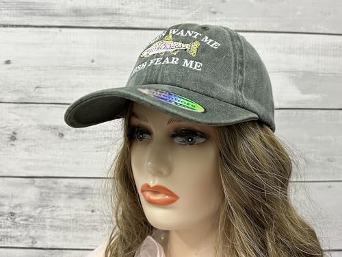Women Want Me Embroidered Dad Hat - Washed Army Green, Adjustable Cap