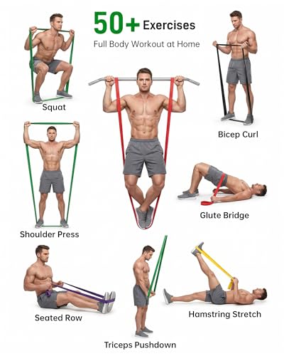 Resistance Bands Set - 5 Levels of Pull Up Assistance - Colorful