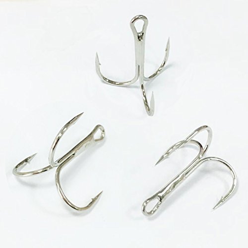 120pcs Sharp Treble Fishing Hooks - Red 1/0# - 14#