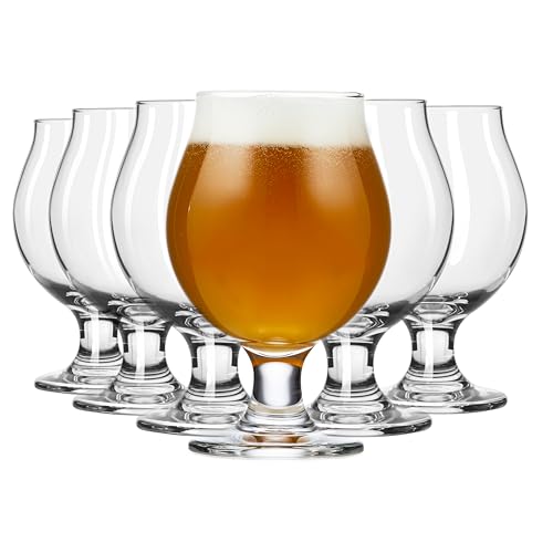 Libbey Entertaining Essentials Belgian Beer Glasses 13 oz - 6 Tulip Glasses (Entertaining Belgian 6)
