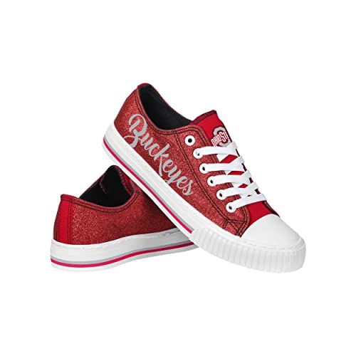 Ohio State Buckeyes Low Top Canvas Sneakers - Team Color Glitter