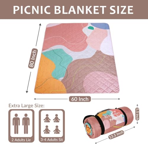 Exclusivo Mezcla Extra Large Waterproof Foldable Picnic Blanket - Abstract Red 60x80"