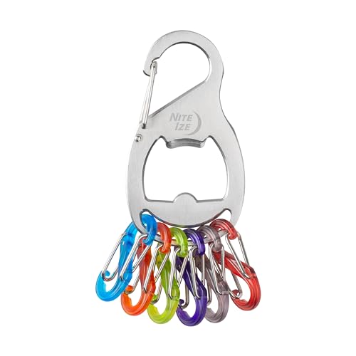 Key Rack Organizer with Carabiner & S-Biners - Stainless/Bright Colors