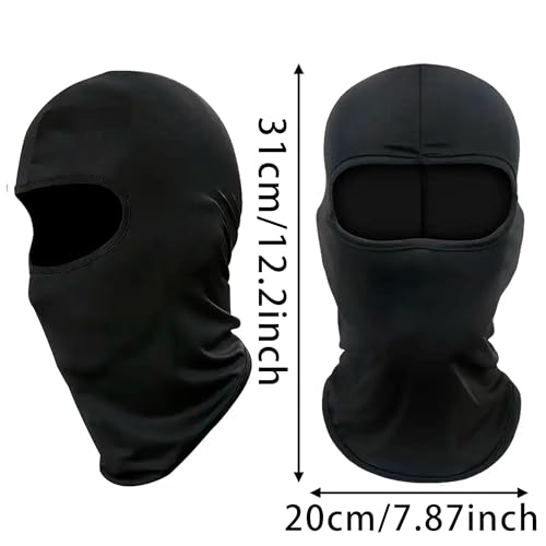 Kids Breathable Balaclava Ski Mask - Windproof Face Covering - Black