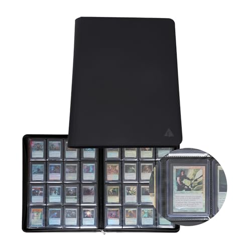 Rayvol Black 16-Pocket Top Loader Card Binder Holds 512 Cards - Padded Water-Resistant Cover