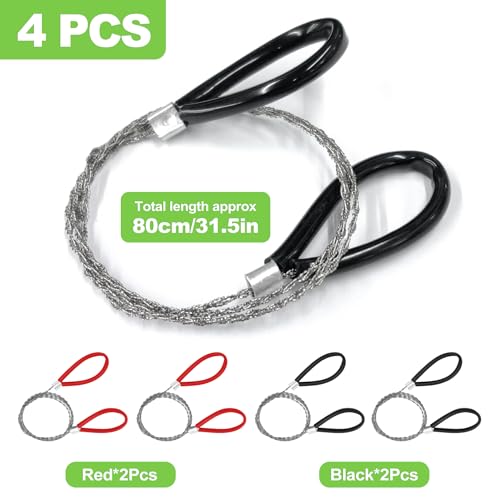 23.62-Inch Cable Wire Saw - 4-Pack Emergency Hand Saws for Camping & Hiking