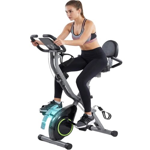 Foldable Exercise Bike with 16-Level Resistance - 300LBS Capacity