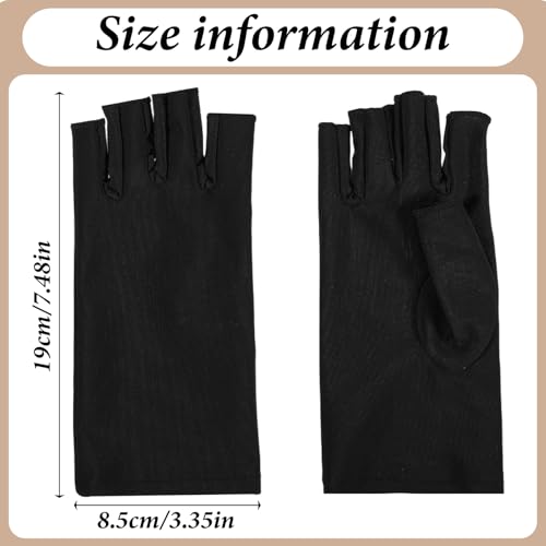 UV Protection Fingerless Gloves for Driving and Manicures - 2 Pair Set