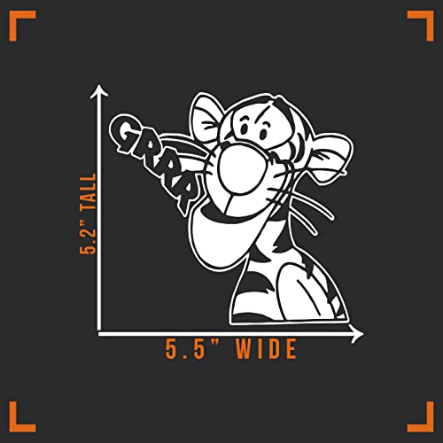 Tiger Cartoon Vinyl Decal Sticker - 5.5" x 5"