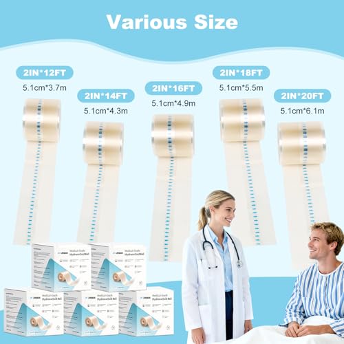 Hydrocolloid Roll Bandage - 2in x 12ft Waterproof Adhesive Dressing