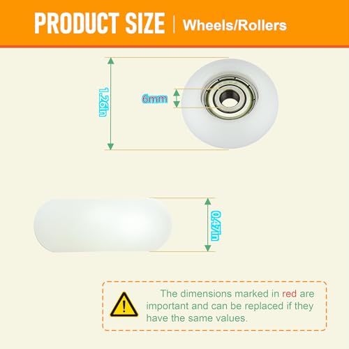 DAFORE Replacement Nylon & Steel Wheel Rollers for Total Gym 2000-3000XL