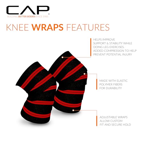 Adjustable Elastic Knee Wraps for Weightlifting & Powerlifting - Support & Pain Relief