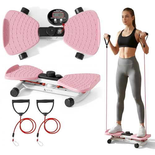 Waist Twister Machine with Digital Counter - Pink, 330lbs Capacity