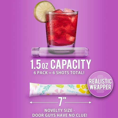 Hidden Alcohol Flasks - 6 Pack Tampon Style Travel Containers