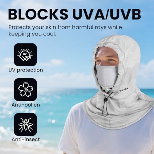 Cooling Balaclava Face Mask - Breathable Sun Protection - White