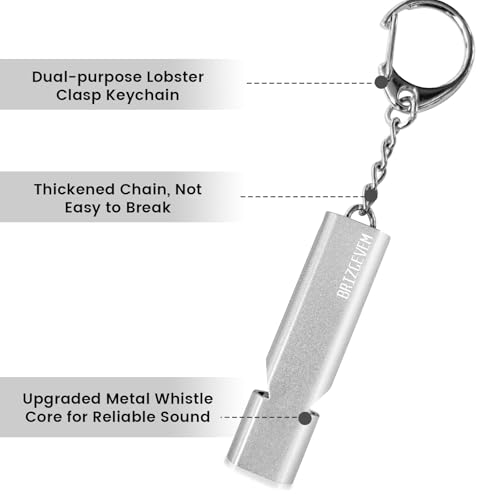 120dB Aluminum Emergency Survival Whistle - 4 Pack Silver