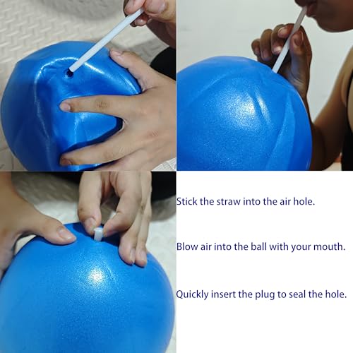 9-Inch Mini Exercise Ball - Non-Slip Yoga & Pilates Ball for Core - Blue