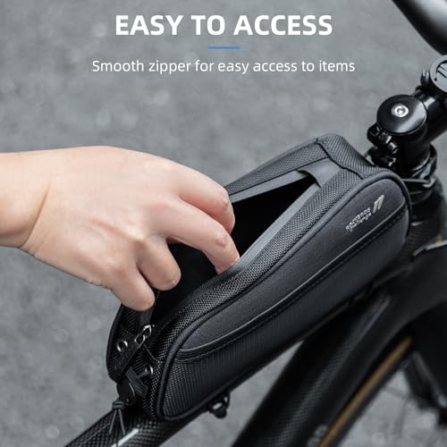 Top Tube Bike Bag - 1.3L Lightweight Portable with Elastic Cord - Style 2