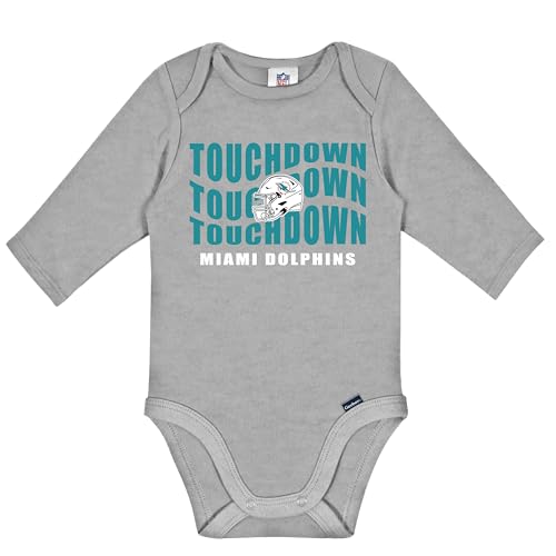 NFL Baby Long Sleeve Bodysuits 2-Pack - Miami Dolphins, 0-3 Months