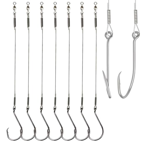 Circle Hook Rigs with Stainless Steel Leader - 25 Pack 2/0