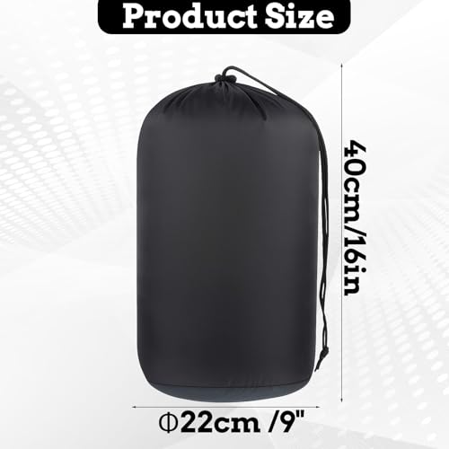 Waterproof Nylon Stuff Sack - Lightweight Drawstring Storage Bag 9x16 Inch